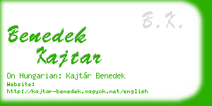 benedek kajtar business card