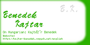 benedek kajtar business card